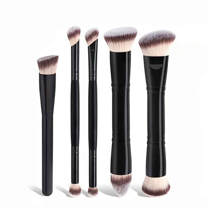 5pcs Double-Headed Makeup Brushes for Foundation & Eyeshadow