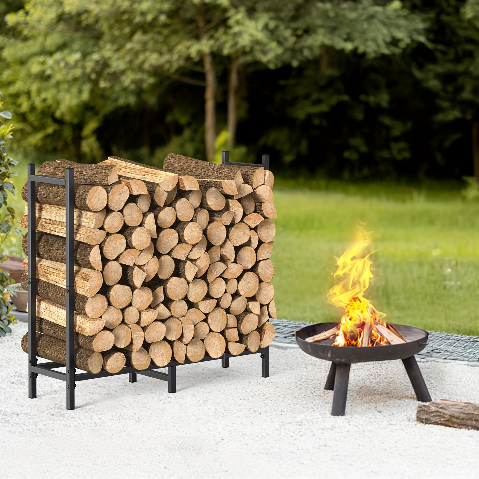 firewood rack outdoor sold on Temu United States