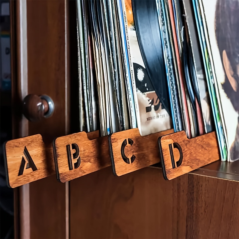 

26pcs Wooden Vinyl Record Dividers, Record Storage, Ideal For Organizing Your Record Collection