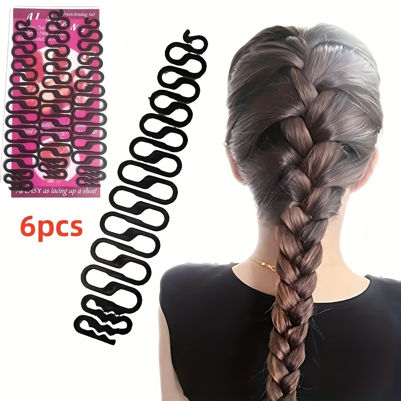 TEMU 6pcs/ 12pcs Elegant Hairstyle Tool Set, Plastic French Centipede Scissors Suitable For Women, Fishbone Ponytail Twisted Styling Accessories,