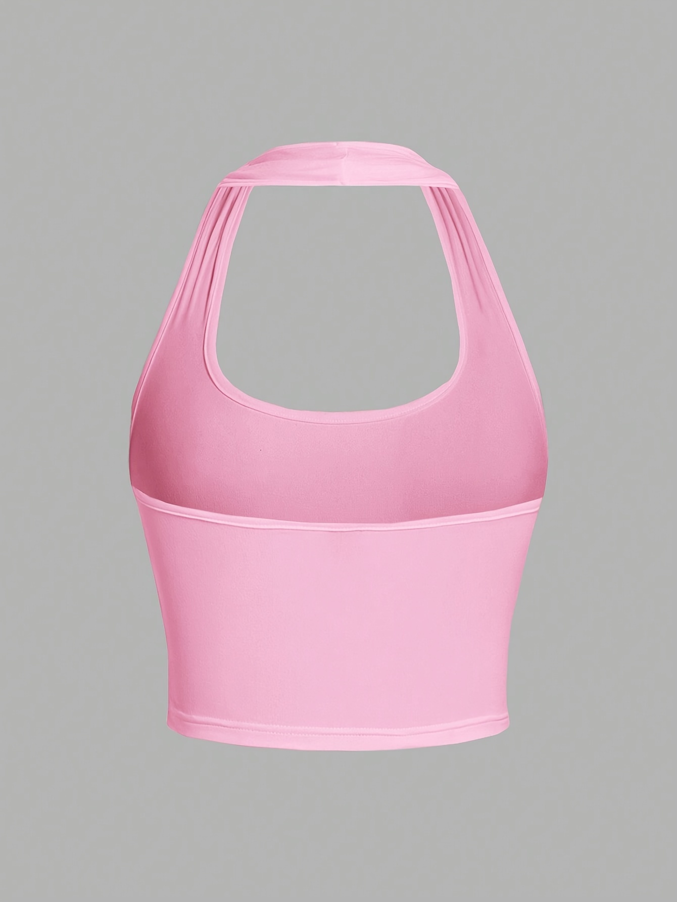 Women'S Casual Halter Neck Tank Top - Bright Pink, Sleeveless, Stretchy Polyester Blend, Regular Fit, Summer Essential for Casual Attire, Casual Wear | Halter Neckline | Smooth Texture