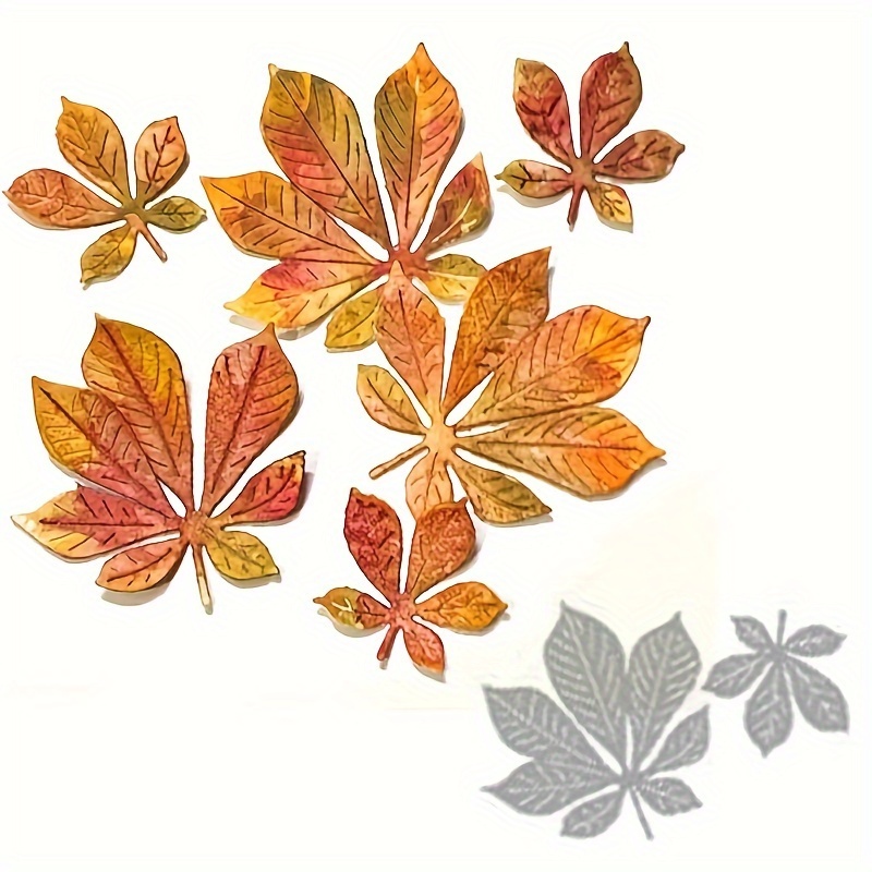 

Multi-style Leaves Die-cut Set For Diy Scrapbooking, Card Making, Metal Embossing Cutting Dies In Silver Grey - Flower Themed Craft Stencil Tools (set Of 1)