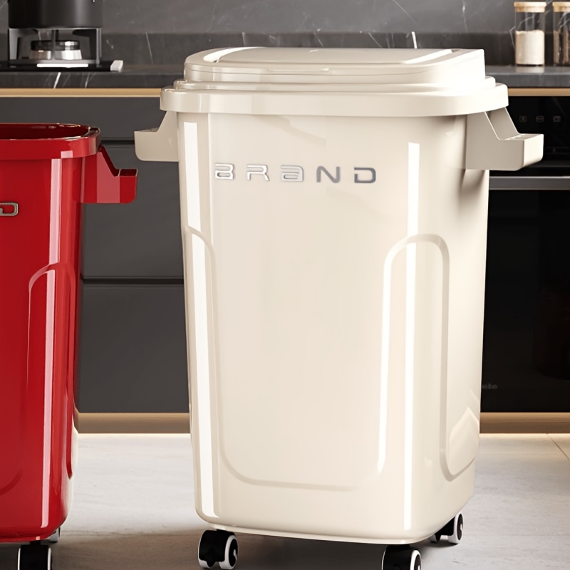  ., 40l mülleimer mit großem fassungsvermögen, müllbehälter mit integriertem rolldeckel, küchenmülleimer für zuhause mit großem fassungsvermögen, keine kniebeuge, aufbewahrungseimer für wohnzimmer, badezimmer, hochwertiger deckel, beweglicher papierkorb