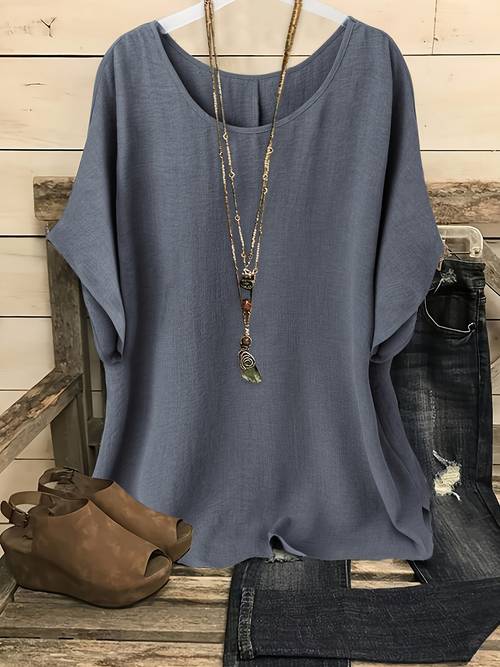 womens casual summer neck short sleeve loose fit solid color machine washable vacation casual outing beach top relaxed fit shirt glossy texture beachwear