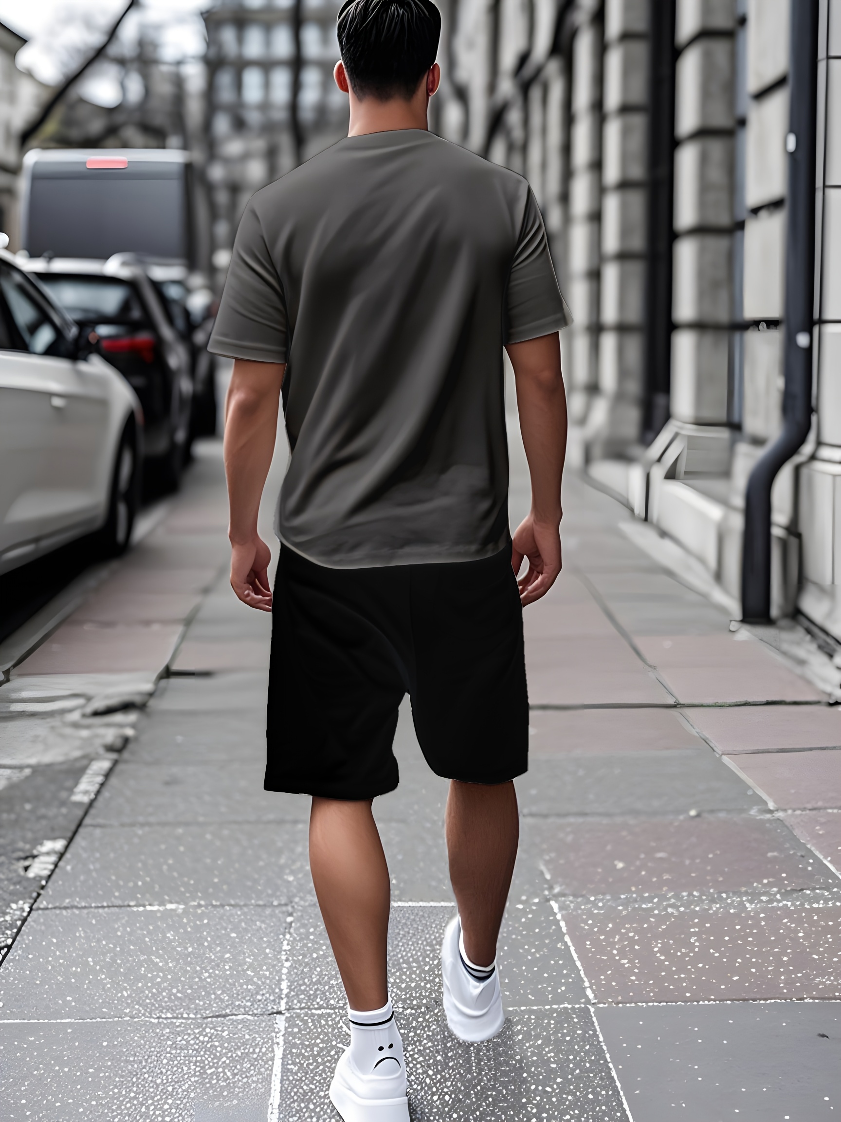 Leopard Print 3D Men's Casual Sportswear Set - Breathable Polyester Knit Fabric, Crew Neck Short Sleeve T-Shirt and Shorts Combo, Regular Fit for All Seasons