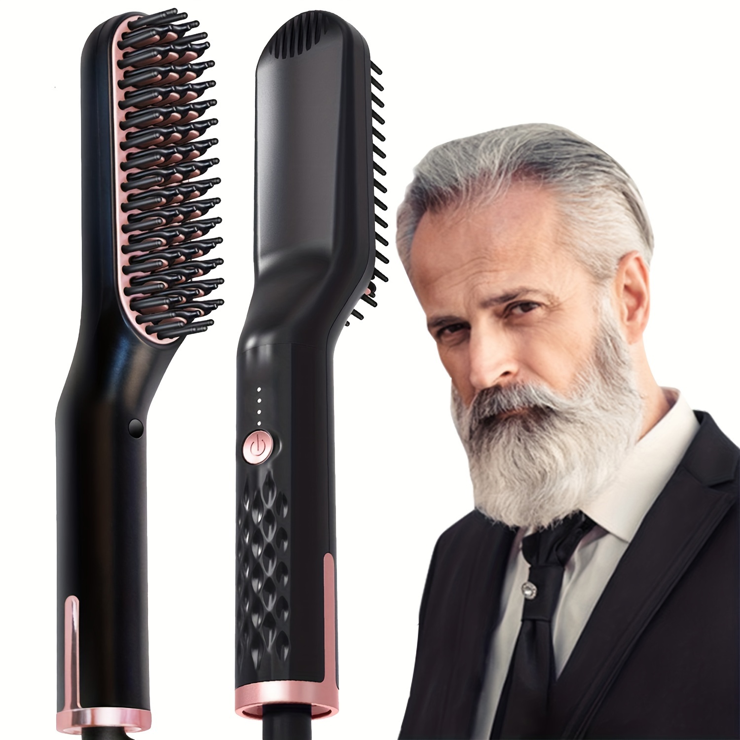 

For Men, Electric Hair Straightening Brush, Fast Heated Ionic Beard Straightening Comb, Portable Men's Hair Styling Brush, Gifs For Men, Father's Day Gift