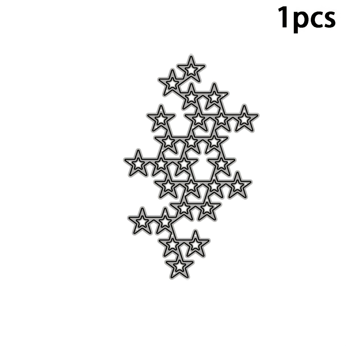 TEMU Nouveau poinçon de découpe métallique original étoile et de neige, poinçon de découpe pour papier de décoration artisanale de fêtes, gabarit de
