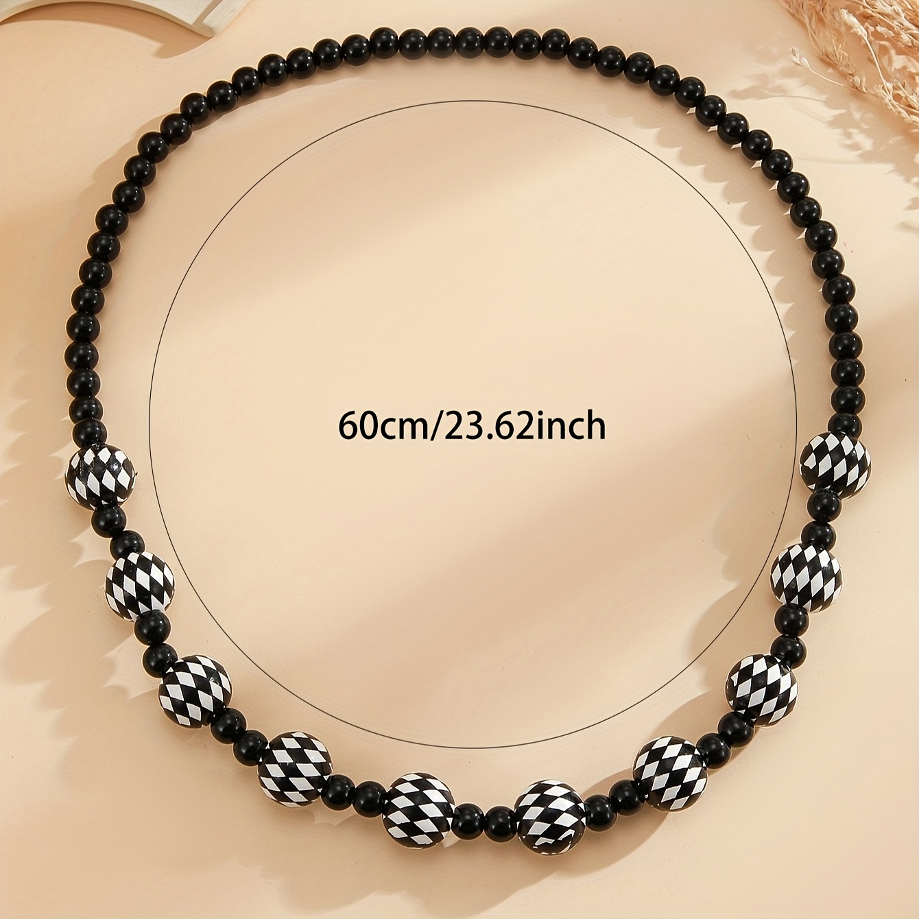 Y2K Hip Hop Beaded Necklace & Rhombus Chain