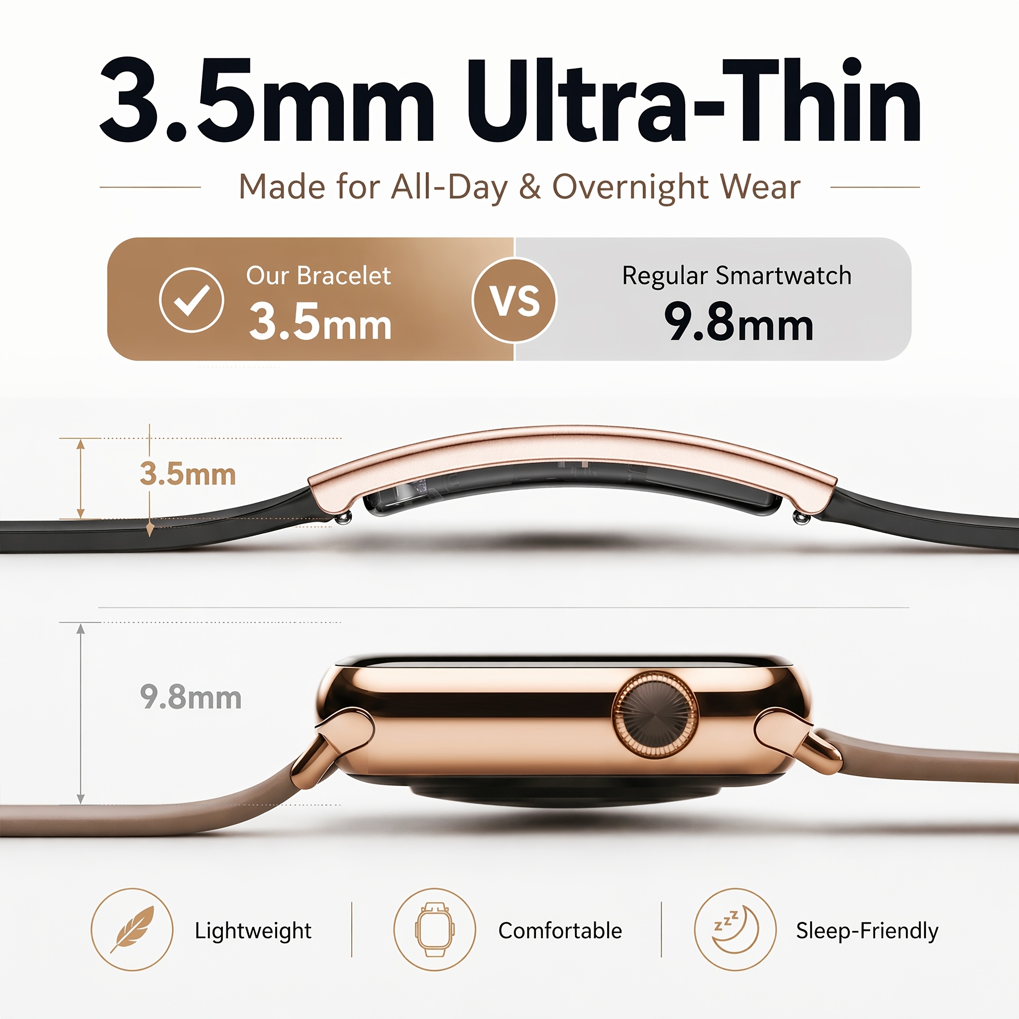 Upgraded Ultra-Thin Smart Bracelet for Fitness Tracking