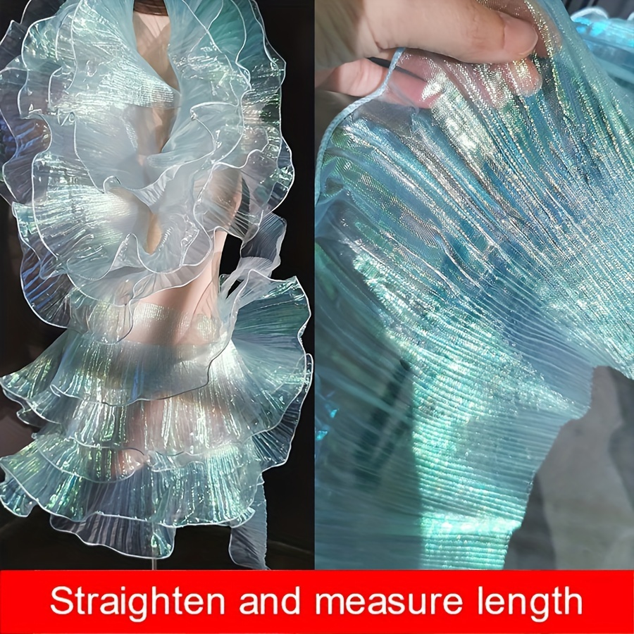 Colorful Organza Gradient Pleated Three-dimensional Clothing Skirt Additions Lotus Leaf Lace