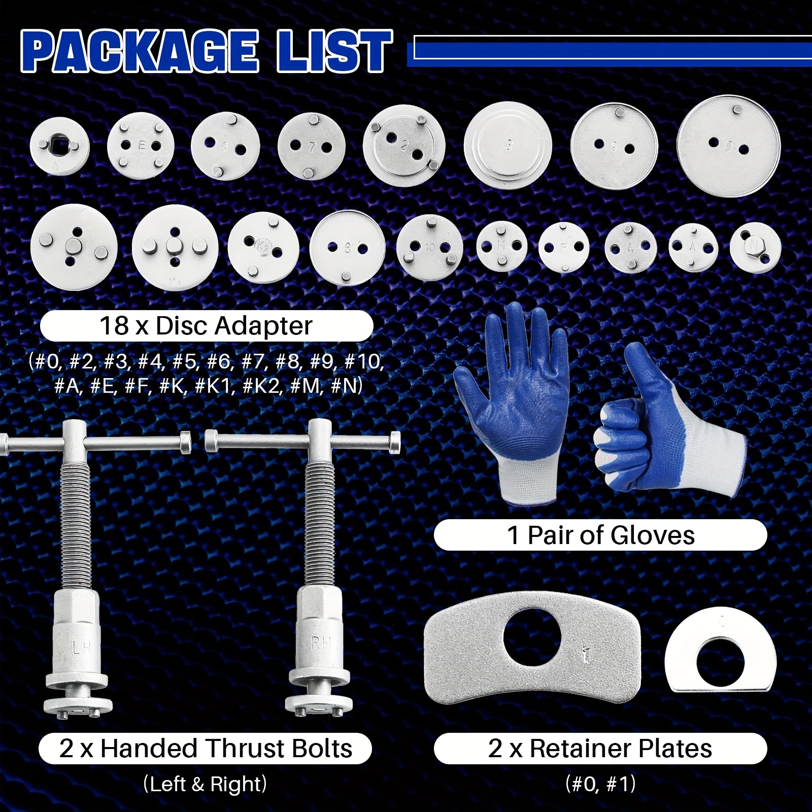 24pcs Robust Disc Brake Caliper Tool Kit Without Battery