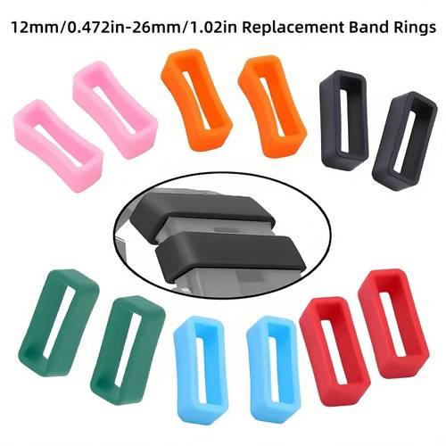 5pcs black silicone strap fastener replacement rings for smartwatch 12mm 14mm 16mm 18mm 20mm 22mm 24mm 26mm fastener compatible with fitness accessories strap fastener for smart watch secure wearable gear flexible material
