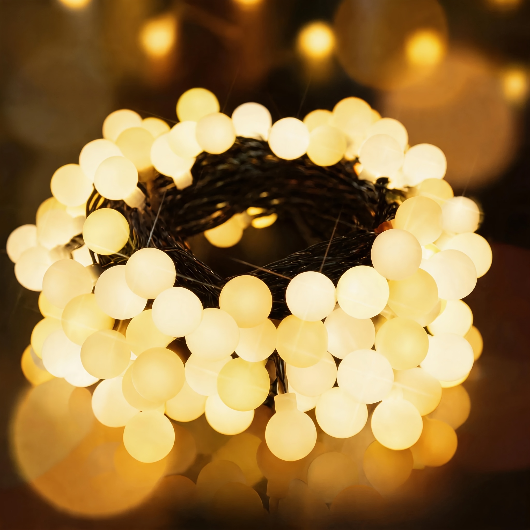 TEMU String Lights With 100/50/20 Led Warm , 5m/7m/12m Fairy Lights, Ipx4 Featuring 8 With Mini Lights For Indoor Outdoor Bedroom, Gardens, Trees,