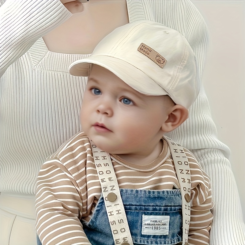 Image of 1 Baby Hat, Thin Spring/ Baseball Cap, Infant And Toddler Short-brim Peaked Cap, Boys' And Girls' Sun Hat, Children's Sun Visor, Suitable For And Outdoor , For 6-24 Months, Head 44-48cm