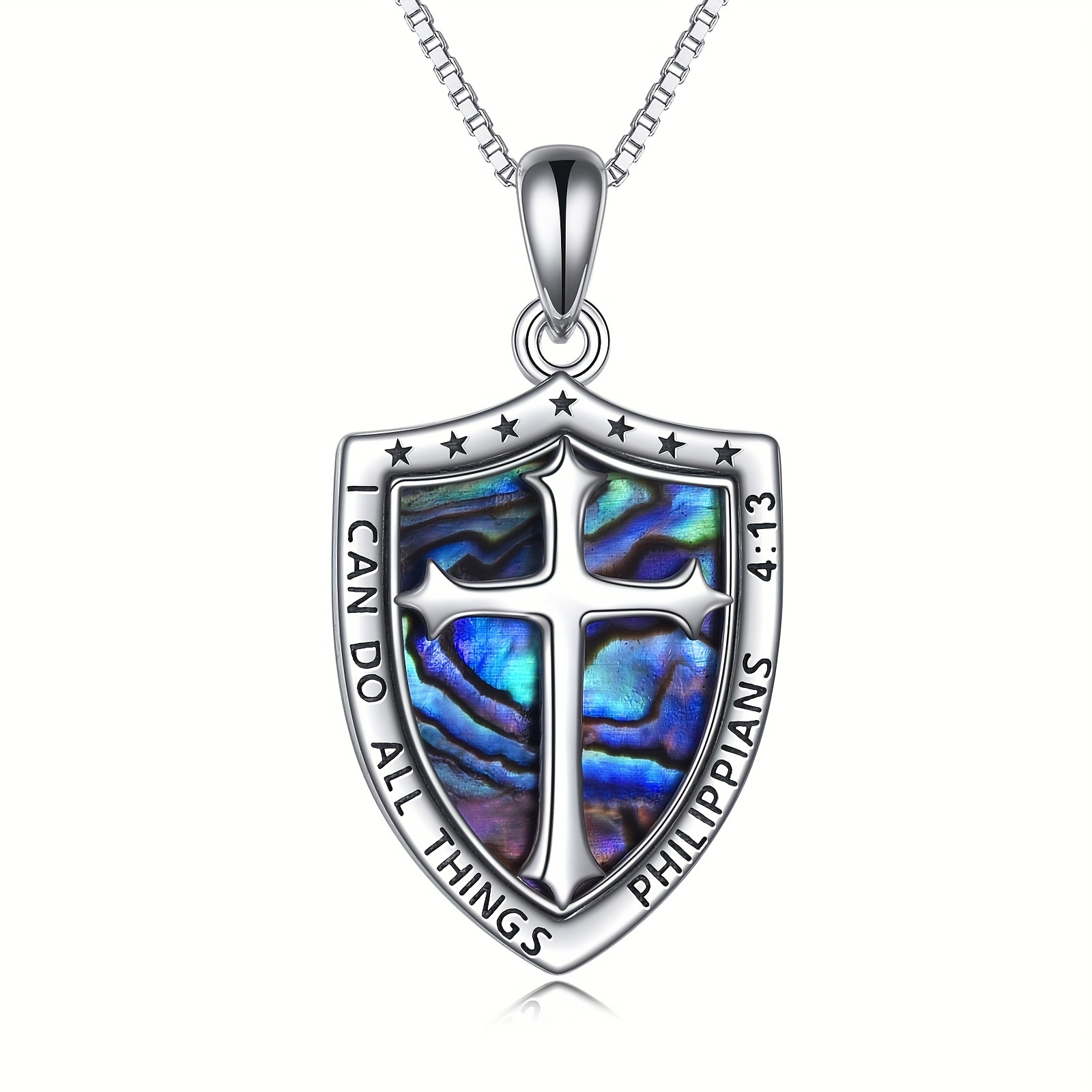 YFN Sterling Silver Cross Necklace Close-up