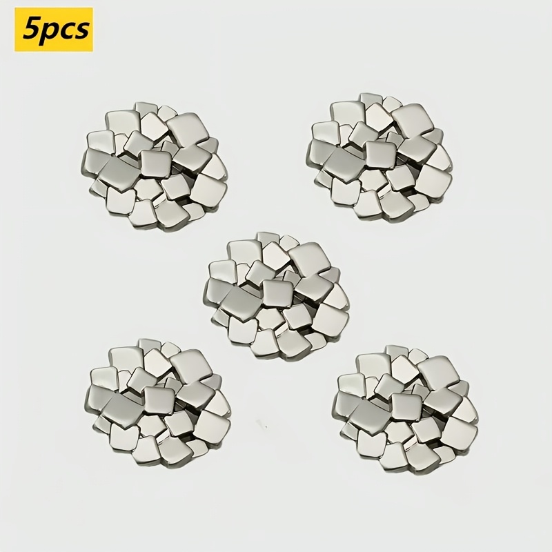 E-shop 5-teilige handgefertigte Metallknöpfe – Elegante quadratische Knöpfe für Kleidung, Anzüge, Mäntel, Jacken – Langlebige Metallkonstruktion für