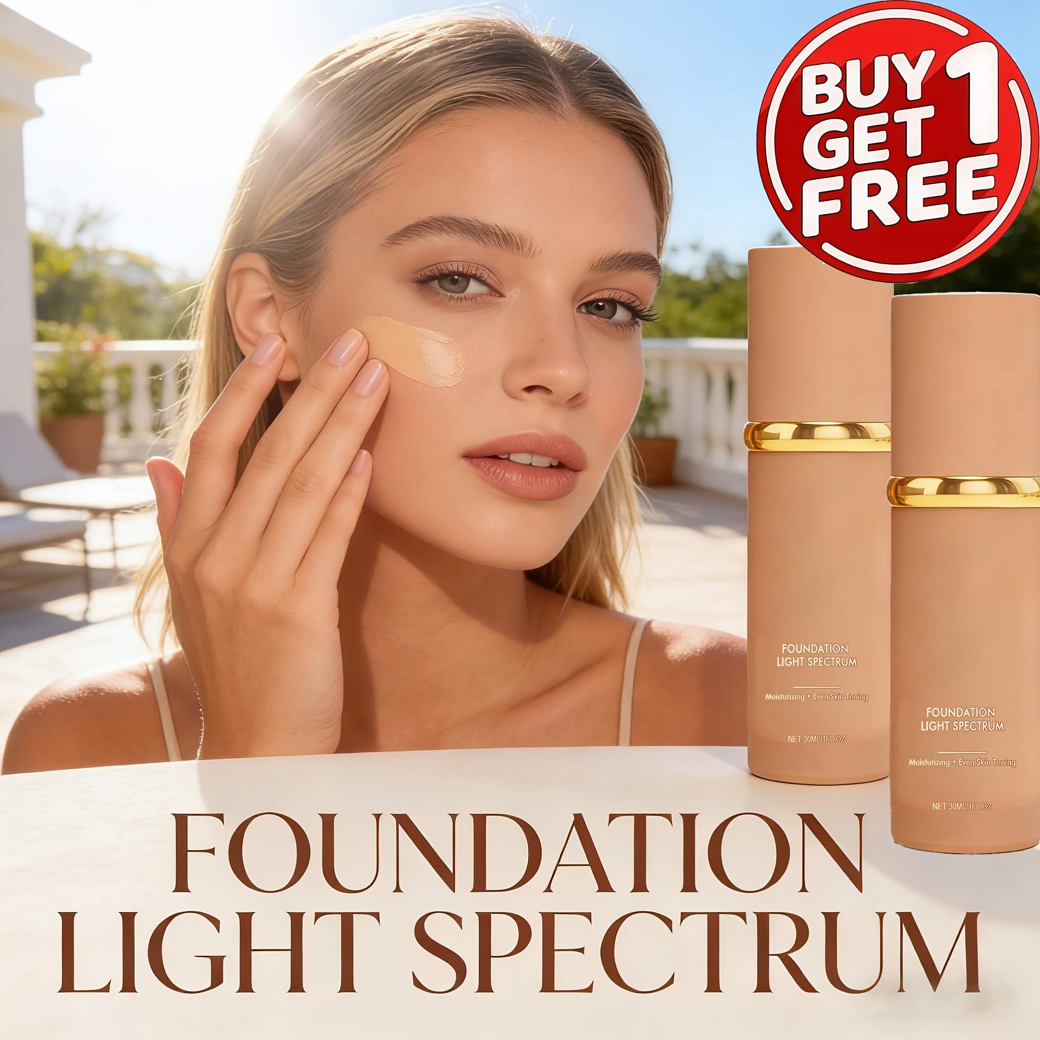 TEMU 2pcs Skin- Foundation - Hyaluronic Acid And Vitamin E Infused Formula For Natural Radiance And Hydration | Halloween Gifts/thanksgiving