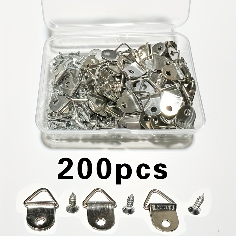 TEMU 200 Pièces : 100 Crochets + 100 Vis. Crochets Métalliques Triangulaires pour Cadres avec Vis, Petits Crochets Muraux pour d'Œuvres d'Art, Petits