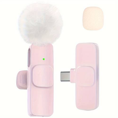 clearance and closeout clip on wireless microphone with wireless 2 touch recording 360 omnidirectional usb c rechargeable noise reduction for streaming vlogging streaming sleek black microphone
