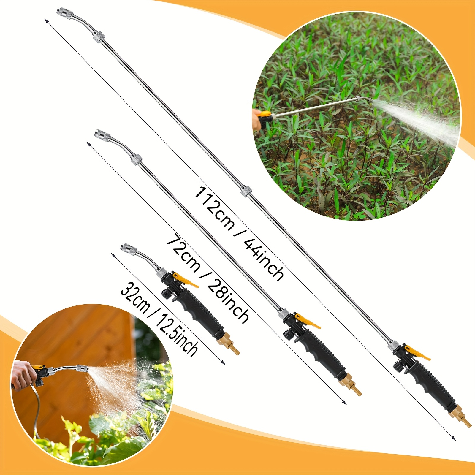 29 Inch Stainless Steel Spray Wand - Retractable Garden Sprayer With Ergonomic Handle