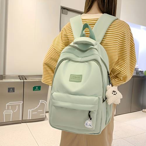 vintage inspired large capacity backpack with laptop compartment durable nylon lightweight for high school college and travel middle school versatile