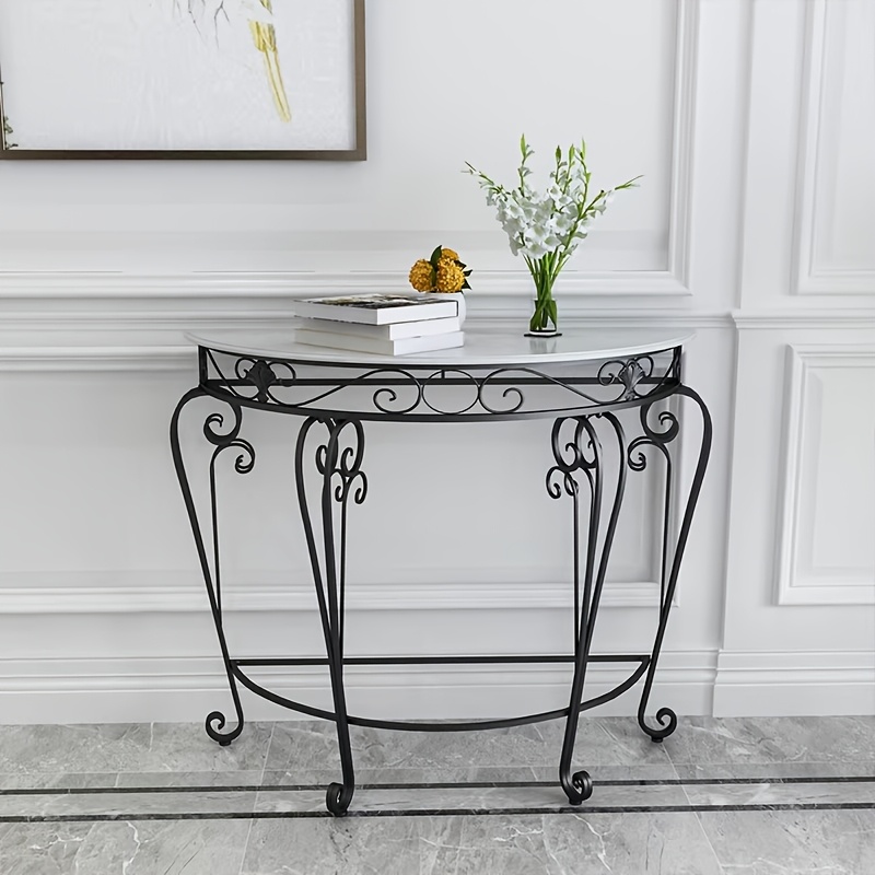 Entrance Table European Style Entrance Nordic Console Table Living Room Corridor Against The Wall Console Cabinet Modern Minimalist Wrought Iron Semicircular Table