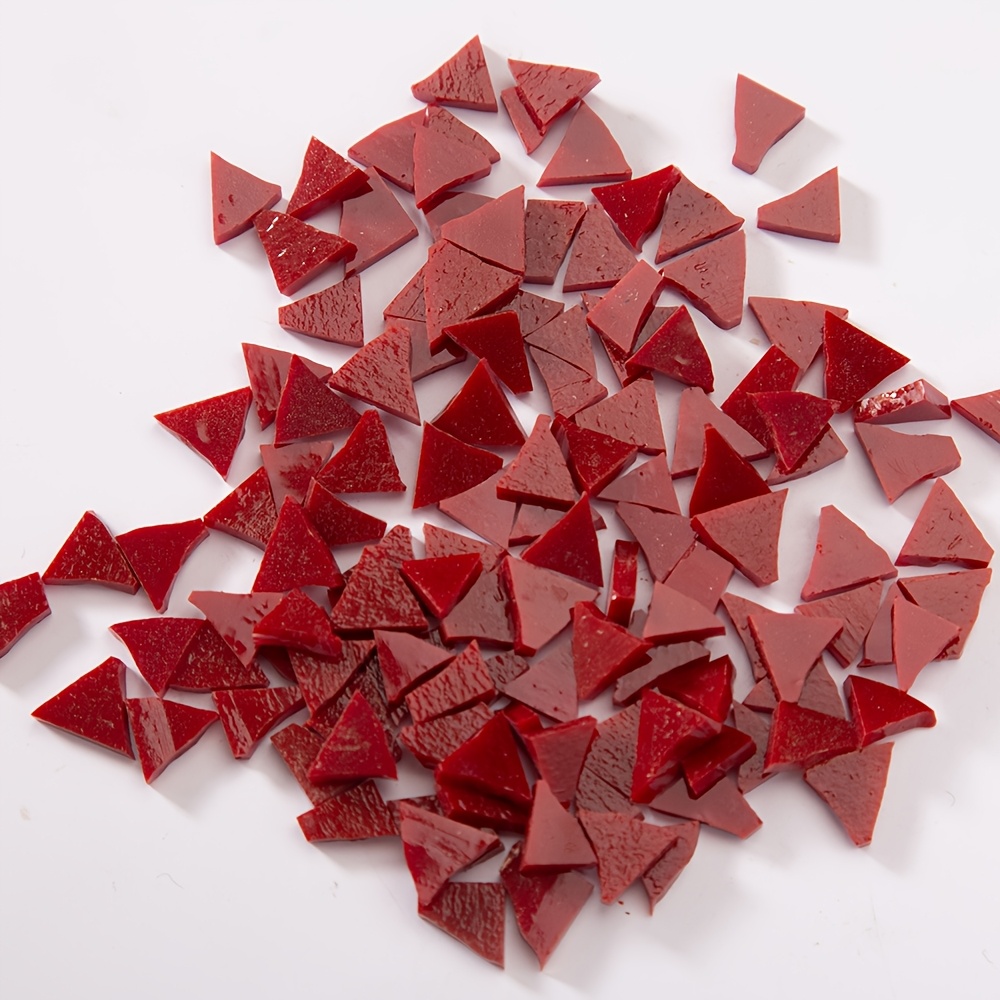 TEMU Lot de 104 carreaux de mosaïque rouges - Pièces de vitrail faciles à réaliser soi- pour les amateurs, les débutants et les passionnés de loisirs