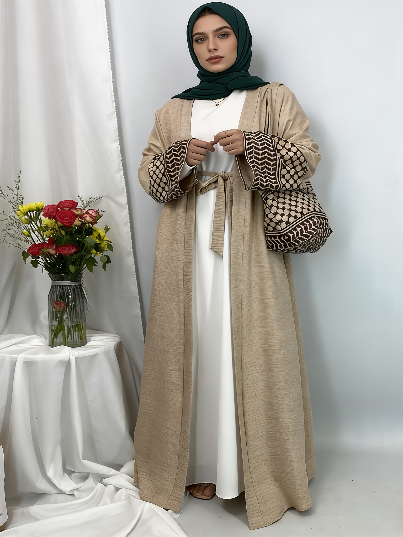 muslim long dress women open abayas 2026 modest mini bag - Temu Qatar