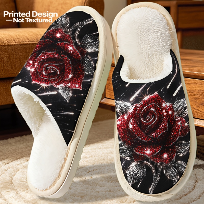 TEMU Printed Design Non-textured New Arrival 2026 Women's Indoor Slippers Bedroom Slippers With Lightweight Casual Printed House Shoes Gift , Women