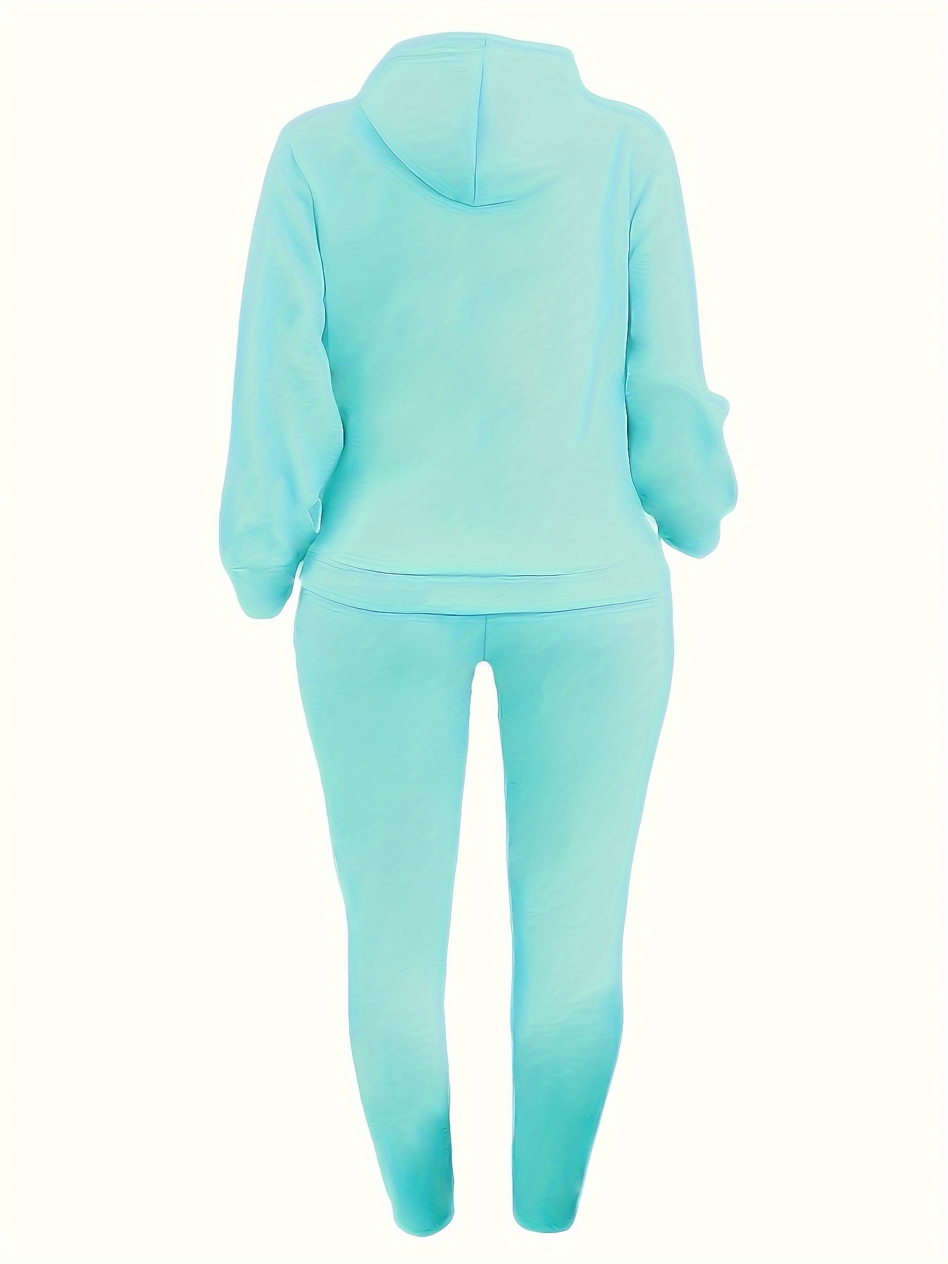 Plus Size Sporty Outfits Set Women's Plus Solid Long Sleeve - Temu Canada