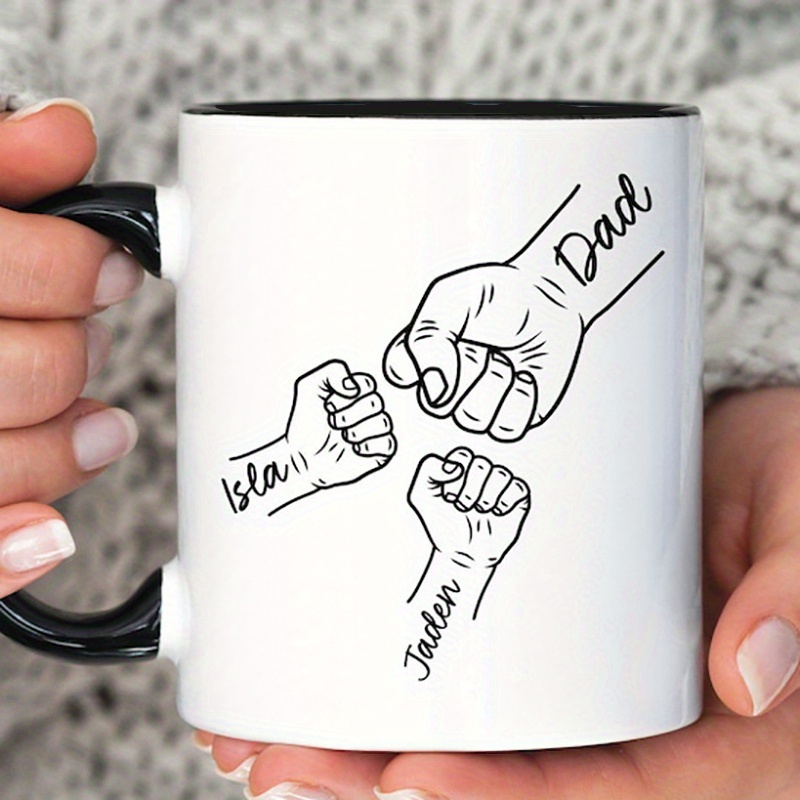 1pc Custom Dad Mug - Personalized Father's Day Gift With ' Bump Design, Reusable Cup For Coffee Or Tea, Hand Wash , Perfect For Birthdays And Father's Day Celebrations, Father Day Gifts