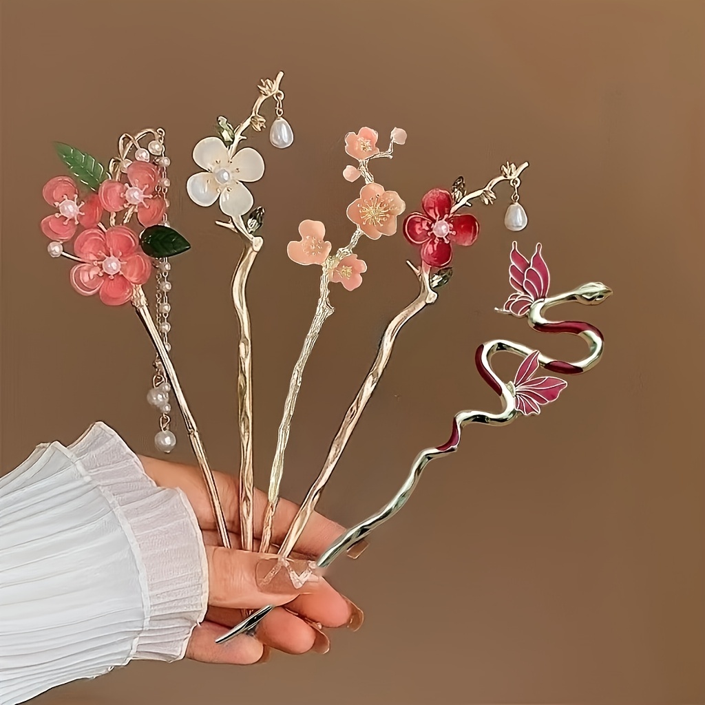 5pcs set of exquisite floral metal hairpins for women stylish and secure hair accessories   daily use parties festivals photoshoots ideal gift headwear festival headwear party hair decor delicate hair ornaments stylish hair jewelry durable hairpins fine   womens hairpins decorative hairpins trendy   fashionconscious women Product details 3