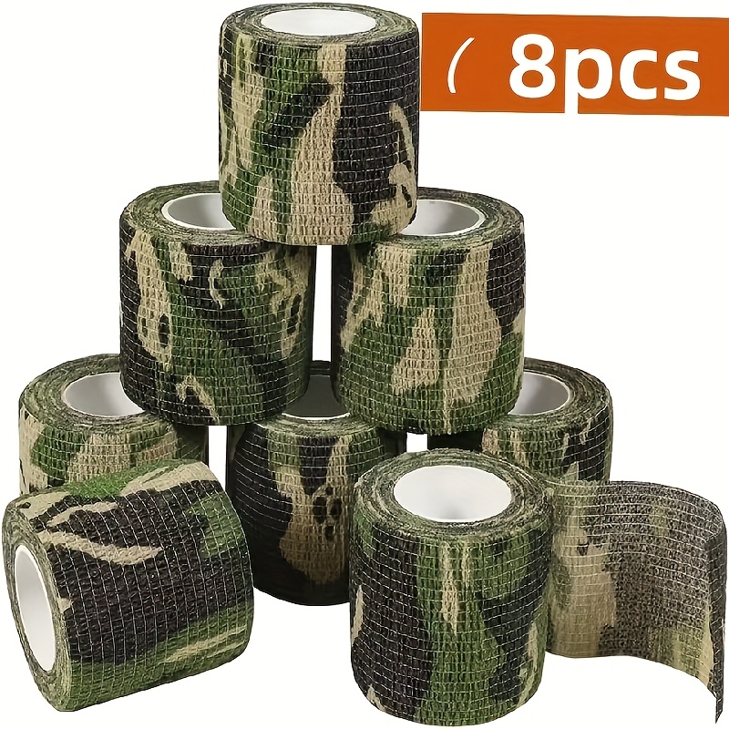 Image of Of Self-adhesive Camouflage Tape Per Pack, 5cm/1.97 Inches, Non-woven , Suitable For Camping, Hiking, And Sports Activities