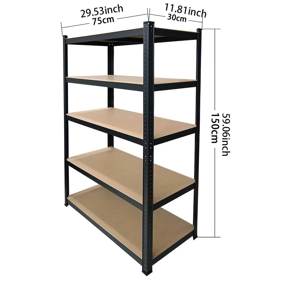 Image of Quick Assembly, Heavy Duty Shelf, Standing Shelf, Storage Shelf, Kitchen Shelf, Shelf, 5 Shelves, 150 X 75 X 30 Cm, Load 875 Kg, For Basement, Kitchen, Study Storage And Organization
