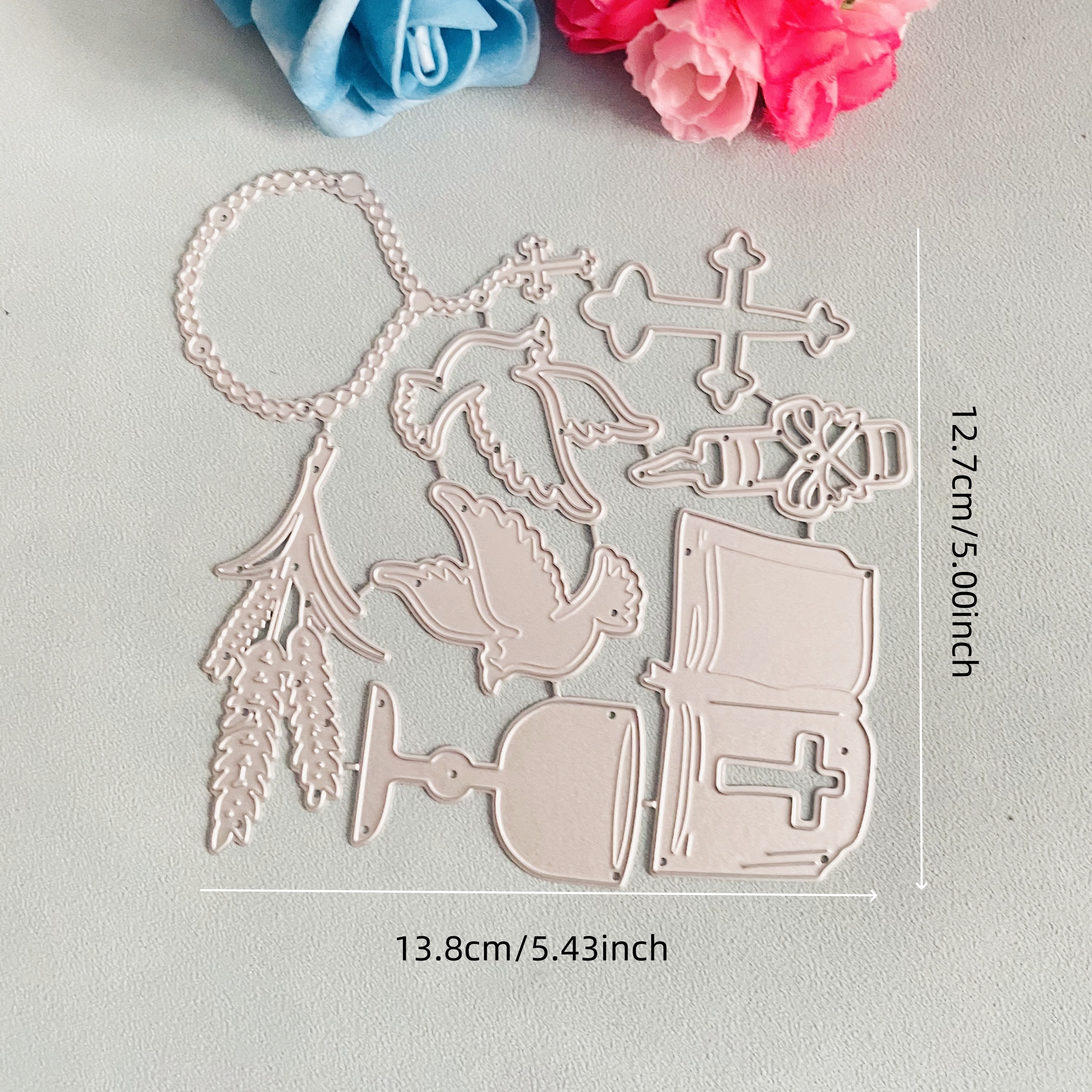 Image of Ihs Cross Pigeon Background Die Metal Cutting Dies Paper Cards Embossing Craft Die Cut Handmade Craft