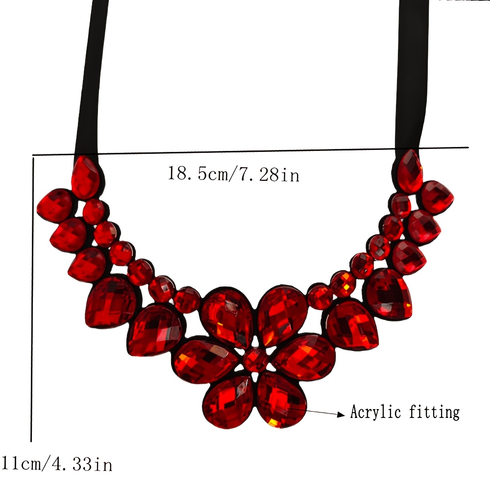 Women's Red Teardrop Choker Necklace, Statement Piece