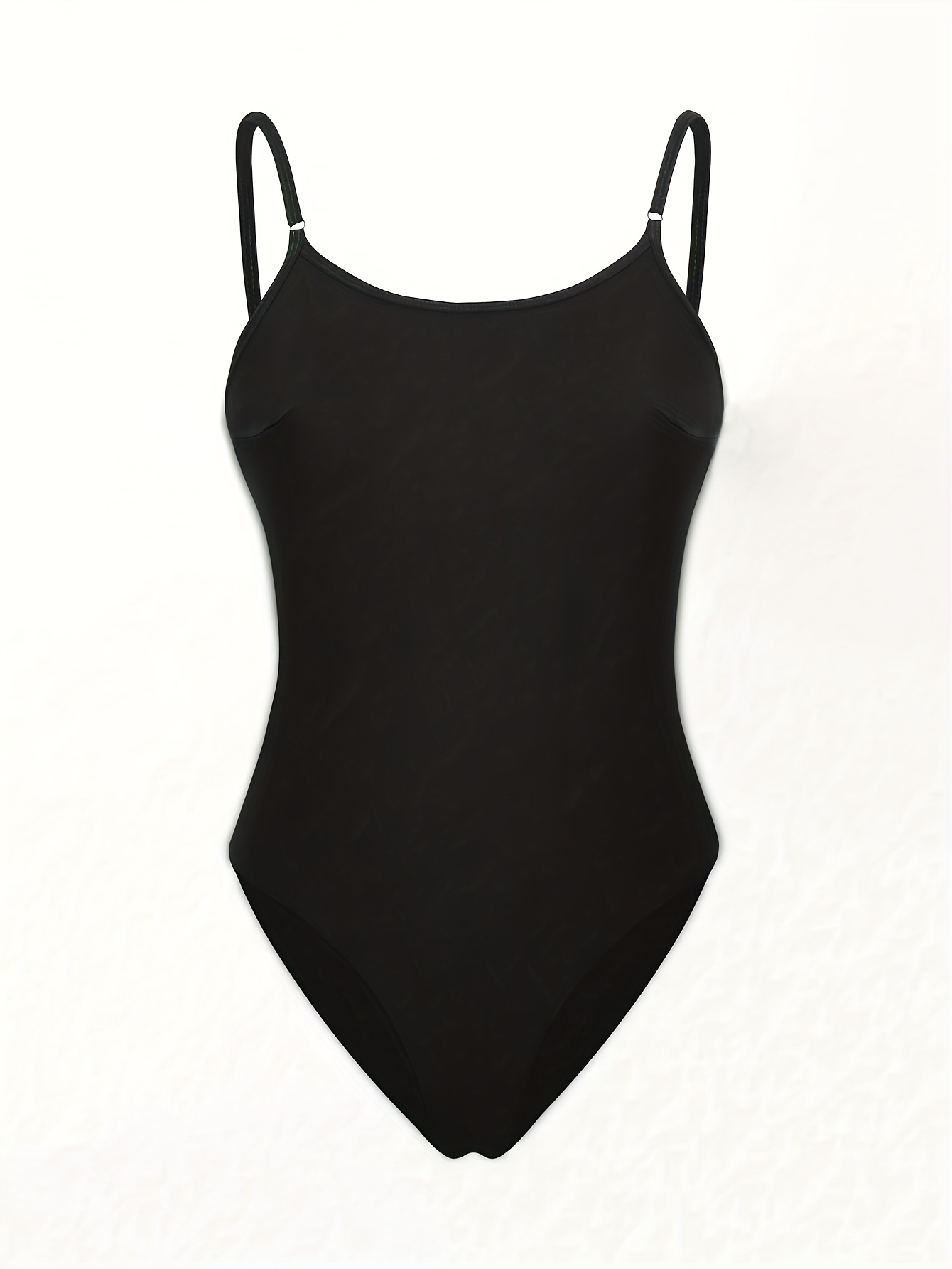 womens elegant one piece swimsuit with removable chest pads sleeveless round neck modest bathing suit full coverage solid black for beach pool vacation hand washable non swimwear
