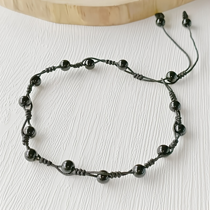E-shop Dieses verstellbare, natürliche Obsidian-Armband und Fußkettchen ist für Männer und Frauen. Es unterstützt die Selbstregulierung und ist ein