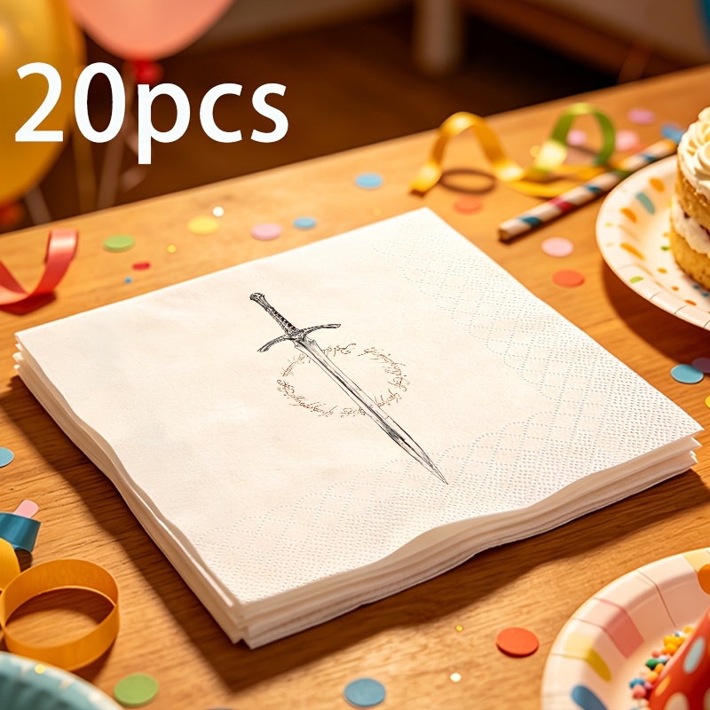 TEMU Warner . 20pcs The Themed Party Napkins - 16.5cm X 16.5cm, 2-ply Sheets For Birthday Use, Small Reward Gifts, Back-to-school Gifts, Christmas