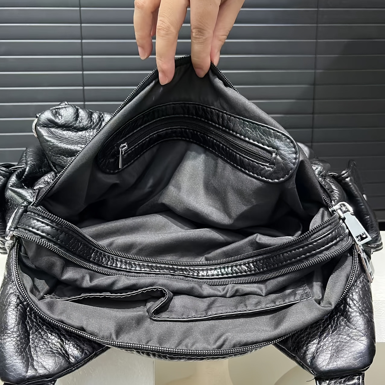 y2k style womens tote bag solid black synthetic leather - Temu