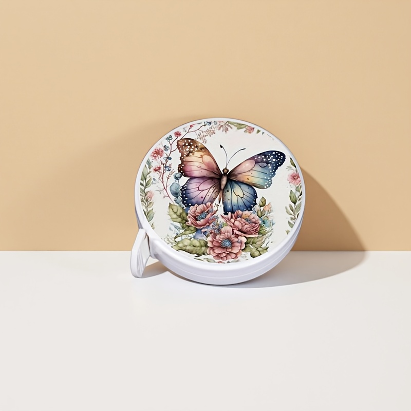 Image of 2 Styles And Optional 2 Styles Optional Floral Pattern 2m Retractable Tape Measure, Dual Scale Stress Relief Soft Ruler For Home , Birthday Christmas Gift