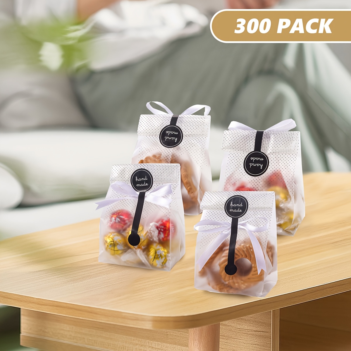 

Joyclub Home Cookie Bags For Gift Cellophane Bags Bags For Favors Mini Loaf, Cake, Packaging With Stickers