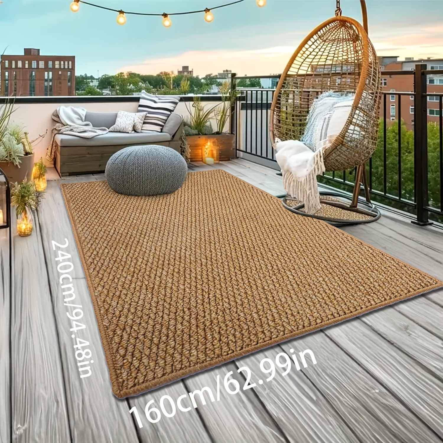 Image of 1pc Outdoor Vintage Pineapple Pattern Camping Rug, Outdoor Rug, Sturdy Rug, Outdoor Camping Rug, Garden Rug, Swimming Pool Rug, Summer Rug