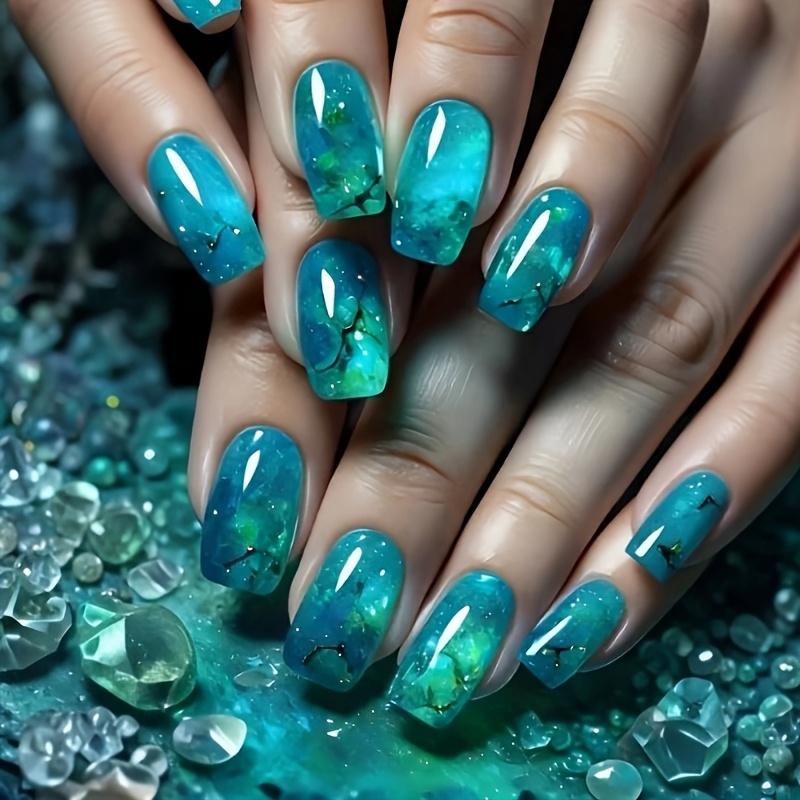 TEMU Upgrade Your Look: 24pcs Press-on Nail Set With -blocking Ombre Design, Versatile And Elegant, Effect, Detachable Fake Nails For Nail Extension,