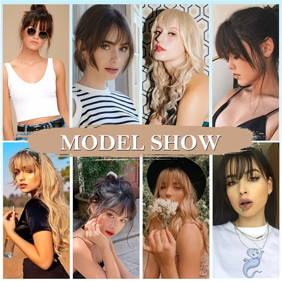 1pc elegant synthetic bangs hair clip natural full bangs hair accessories for daily wear deep   bangs hair accessories details 2