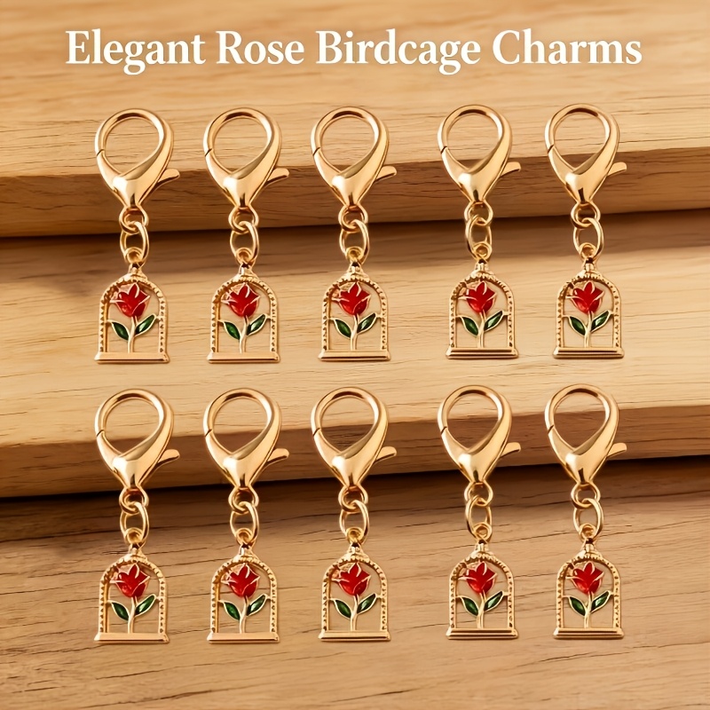 TEMU 24 Sets Rose Flower Keychain Set, Men's Adult Version -- 2026 Company Event Anniversary Commemorative Gift -- Alloy Metal Floral Pendant For Car