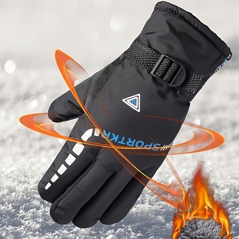 

1pc Touchscreen Ski Gloves, Thickened , Windproof Motorcycle Gloves For , , Knit