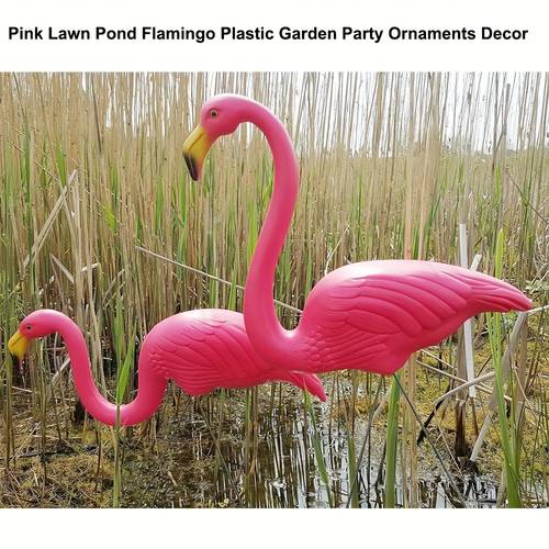 3 2pcs yard decorations 29 23 tall plastic flamingo statue w metal stakes lawn ornaments garden decor for outdoor parties