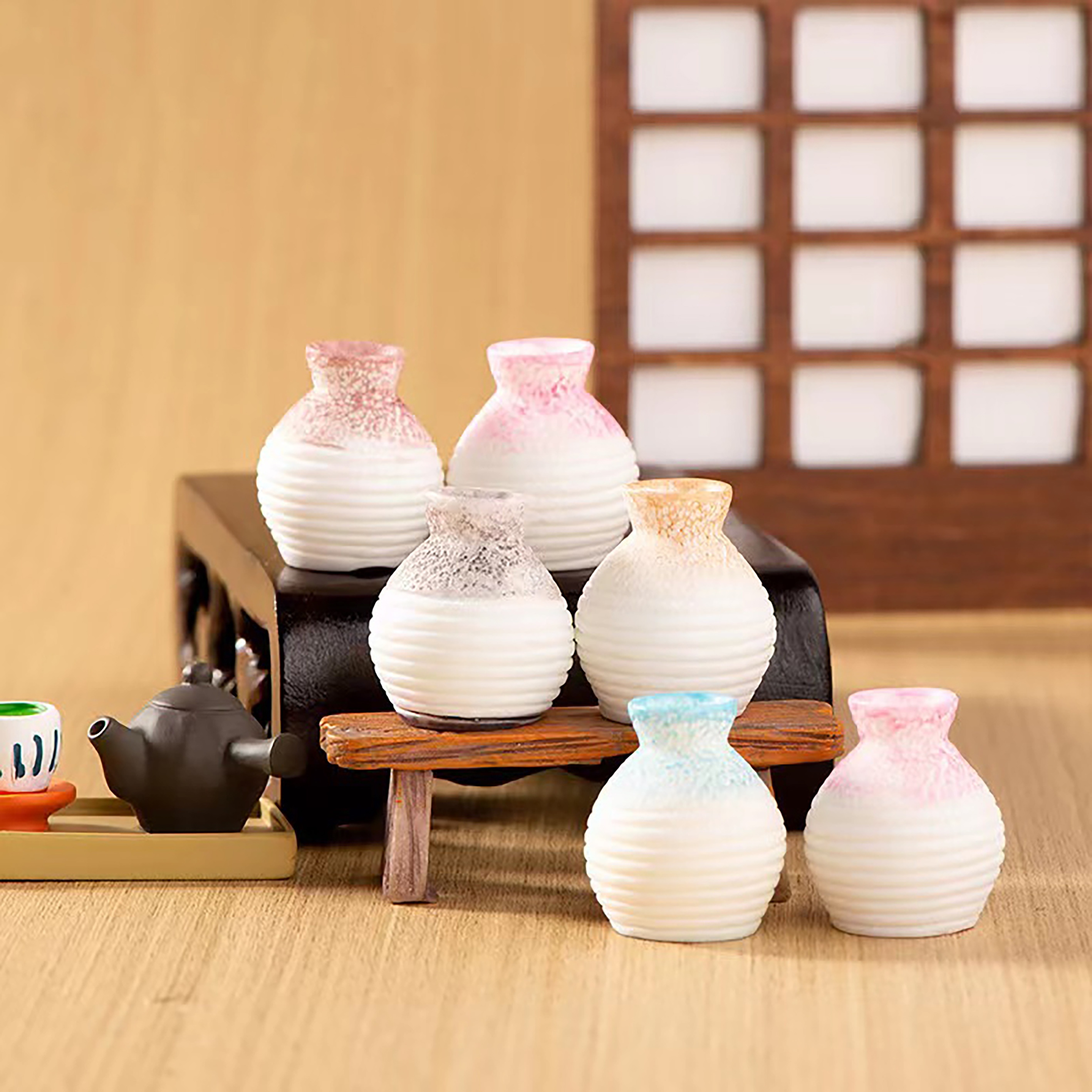 

6pcs Resin Mini Simulation Ceramic Small Vase Handicraft Creative Decoration Pieces, Used For Fairy House Decoration, Diy Pot Moss Accessories Micro Landscape