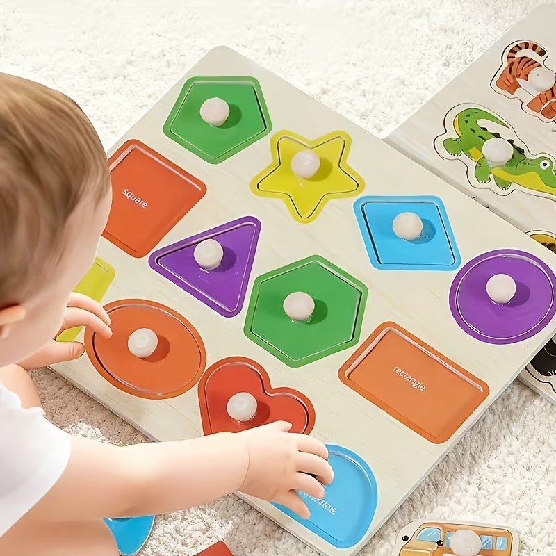 Wooden Shape Sorting Game for Toddlers, Educational Puzzle
